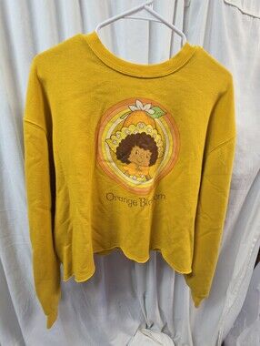 Vtg Yellow 'Orange Blossom' Graphic Sweatshirt